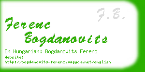 ferenc bogdanovits business card